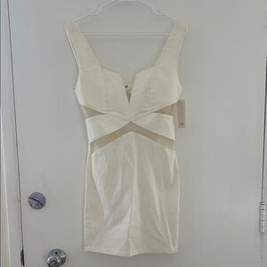 Tobi Ivory Cut-Out Mini Dress